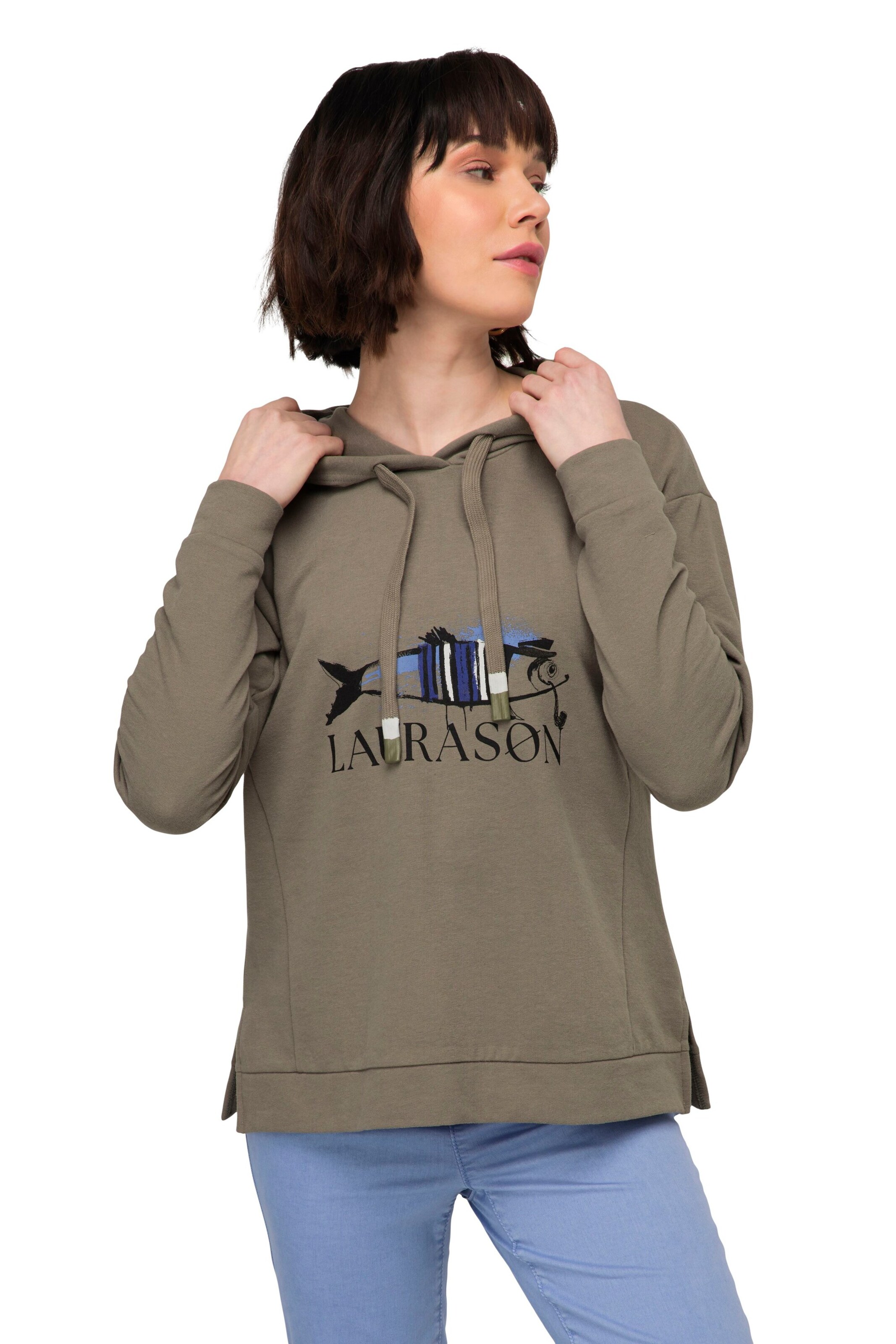 LAURASØN Sweatshirt in Grey: front