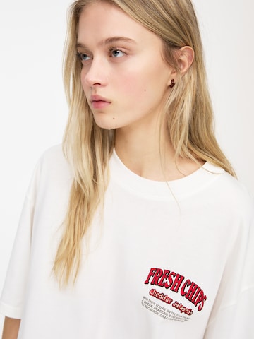 T-shirt Pull&Bear en blanc