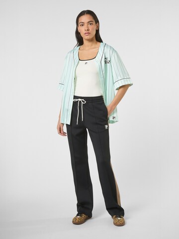 T-shirt 'FIESOLE boxy pinstriped satin baseball shirt' FILA en bleu