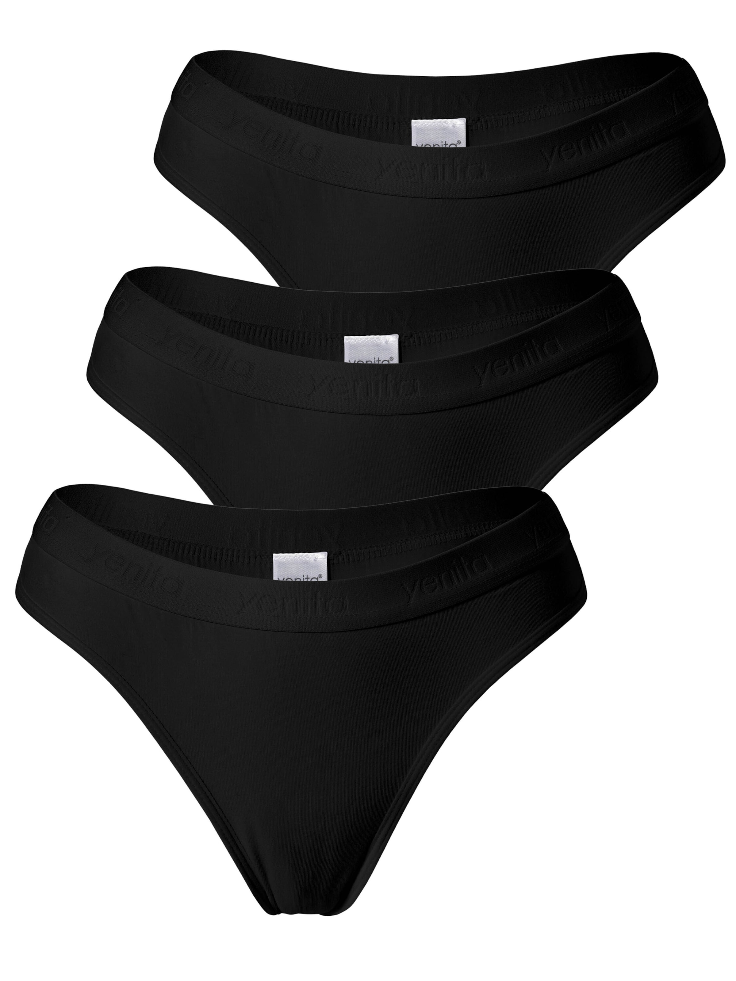 Yenita - Tanga ' Damen Tanga mit elastischem Logobund ' en negro: frente