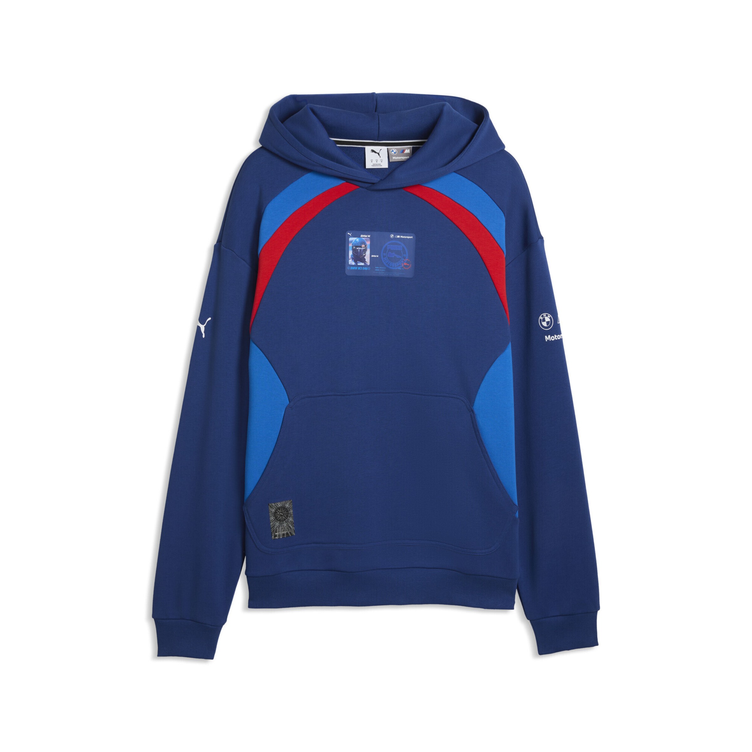 PUMA Sweat-shirt 'BMW M' en bleu marine / bleu roi / rouge vif, Vue avec produit