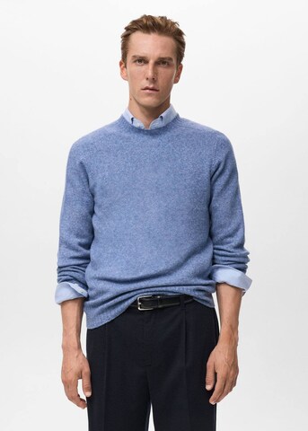 MANGO MAN Pullover 'Lotus' in Blau: Vorderseite