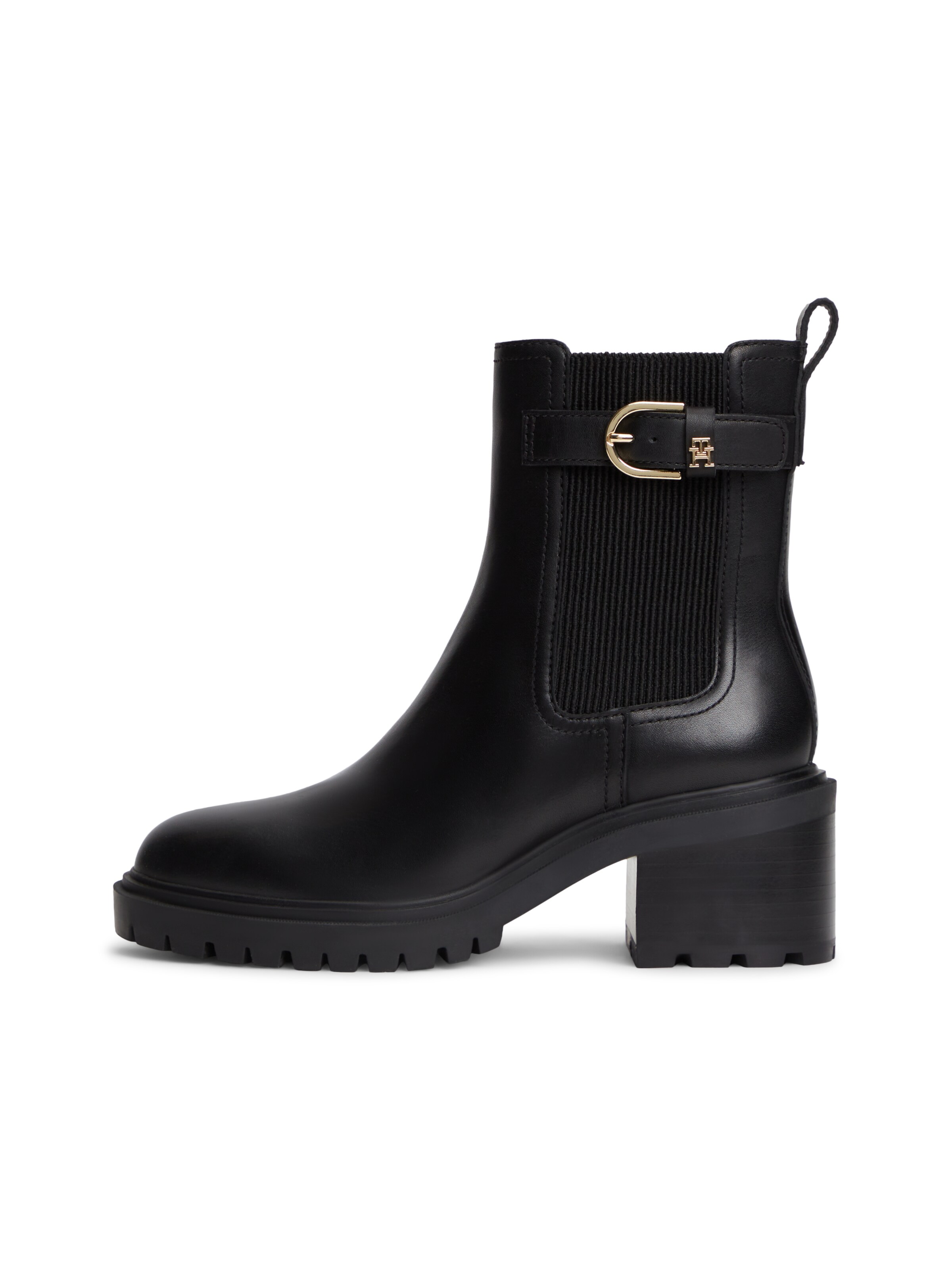Ghete chelsea de la TOMMY HILFIGER pe negru: față