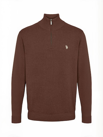 U.S. POLO ASSN. Pullover ' UMBrison ' in Braun: Vorderseite