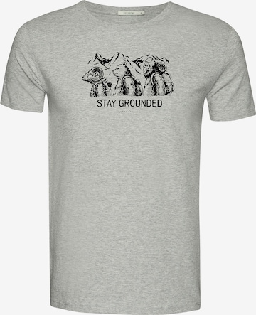 GREENBOMB Shirt 'Animal Stay Grounded' in Grijs: voorkant