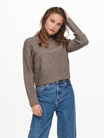 Pull-over 'Macadamia' ONLY en marron : devant