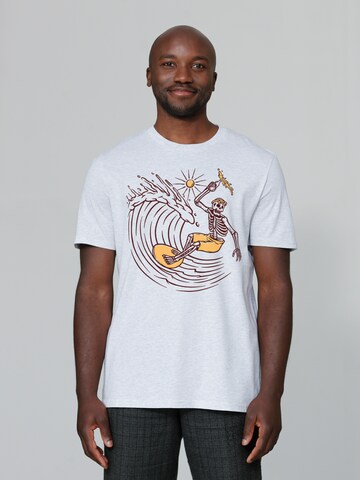T-Shirt ' Surfing for life ' Watapparel en gris : devant