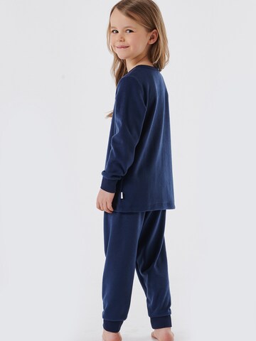 SCHIESSER Pyjama ' Cat Zoe Fleece ' in Blau
