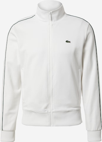 LACOSTE Zip-Up Hoodie in White: front