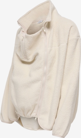 Only Maternity Fleecejacke 'OLMMAMA' in Beige: Vorderseite