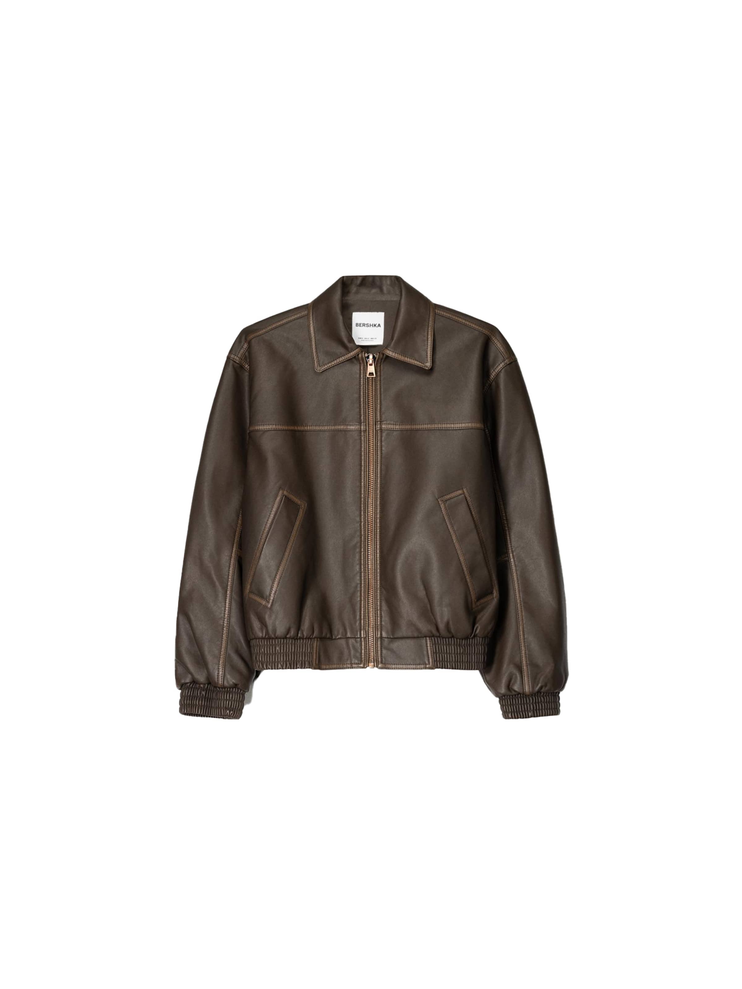 Geacă de primăvară-toamnă de la Bershka pe maro: față