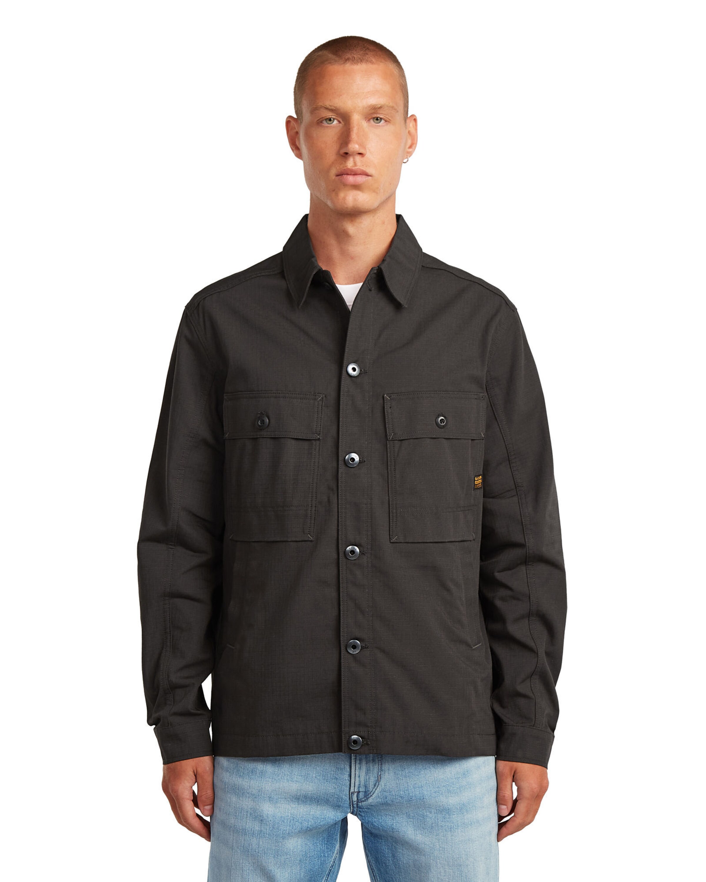 G-STAR Regular fit Button Up Shirt in Grey: front