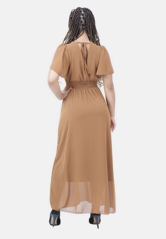 Robe de soirée Elara en marron