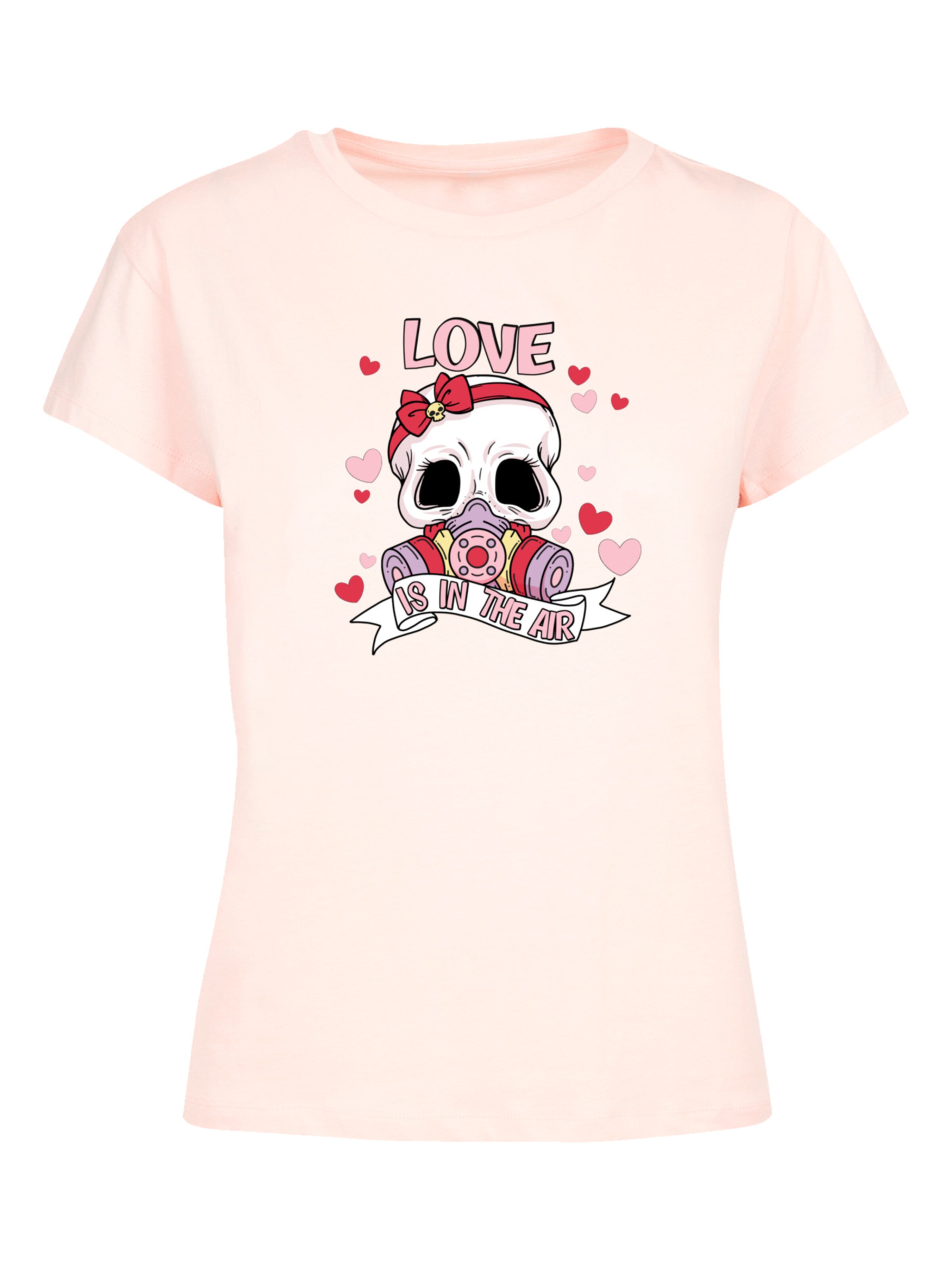 T-shirt 'Anti Valentinstag Love Is In The Air' F4NT4STIC en rose : devant