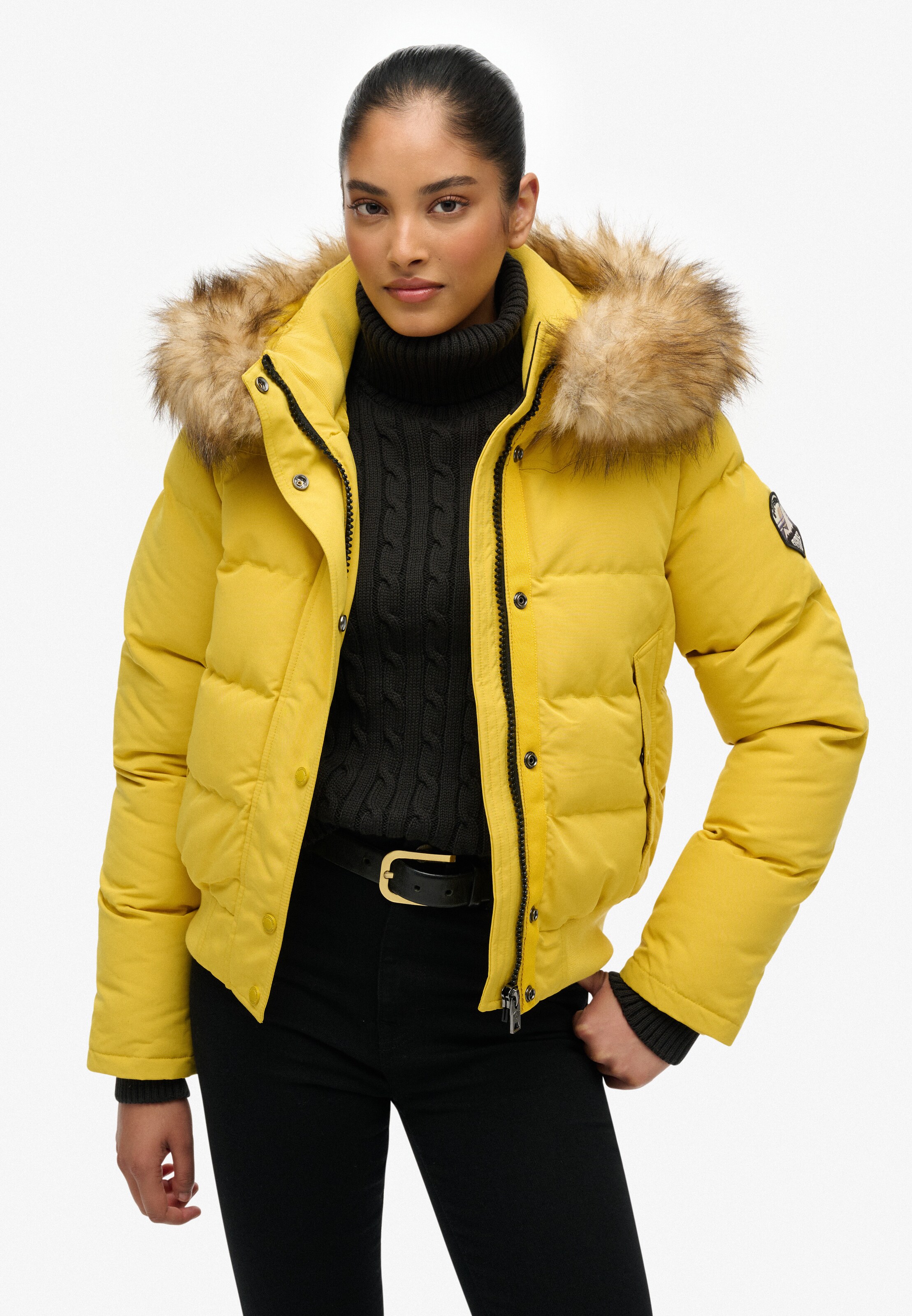 Superdry & Co Winter Jacket 'Everest' in Yellow: front