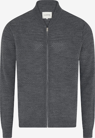 CLIPPER Knit Cardigan 'Liverpool' in Grey: front