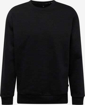 Sweat-shirt QS en noir : devant