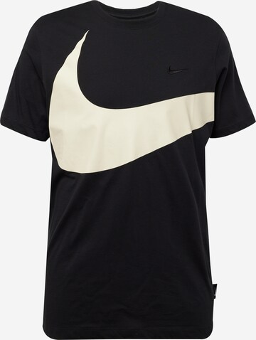 Tricou 'Big Swoosh' de la Nike Sportswear pe negru: față