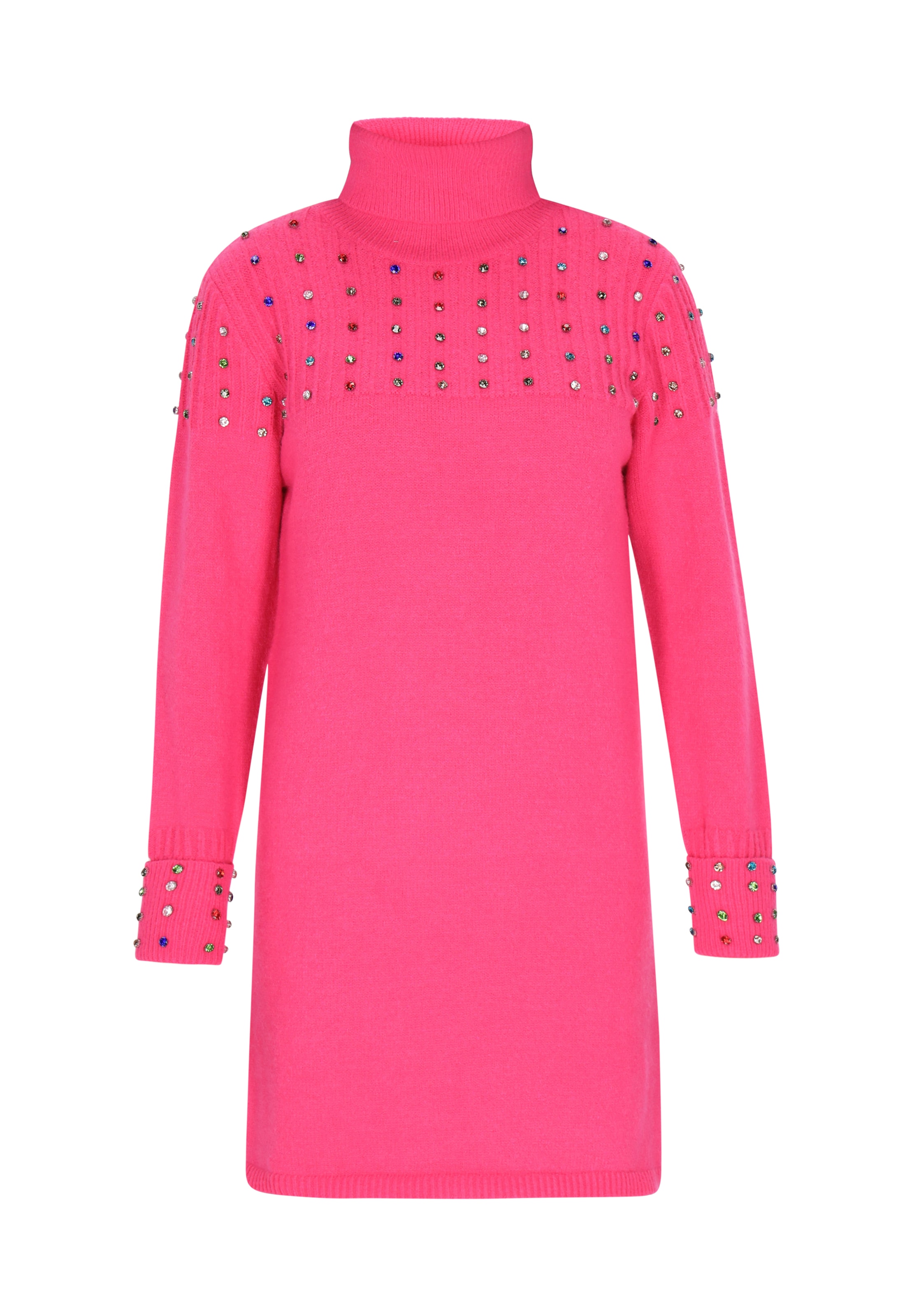 faina Pletené šaty - Ružová: predná strana