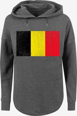 F4NT4STIC Sweatshirt 'Belgium Belgien Flagge' in Grijs: voorkant