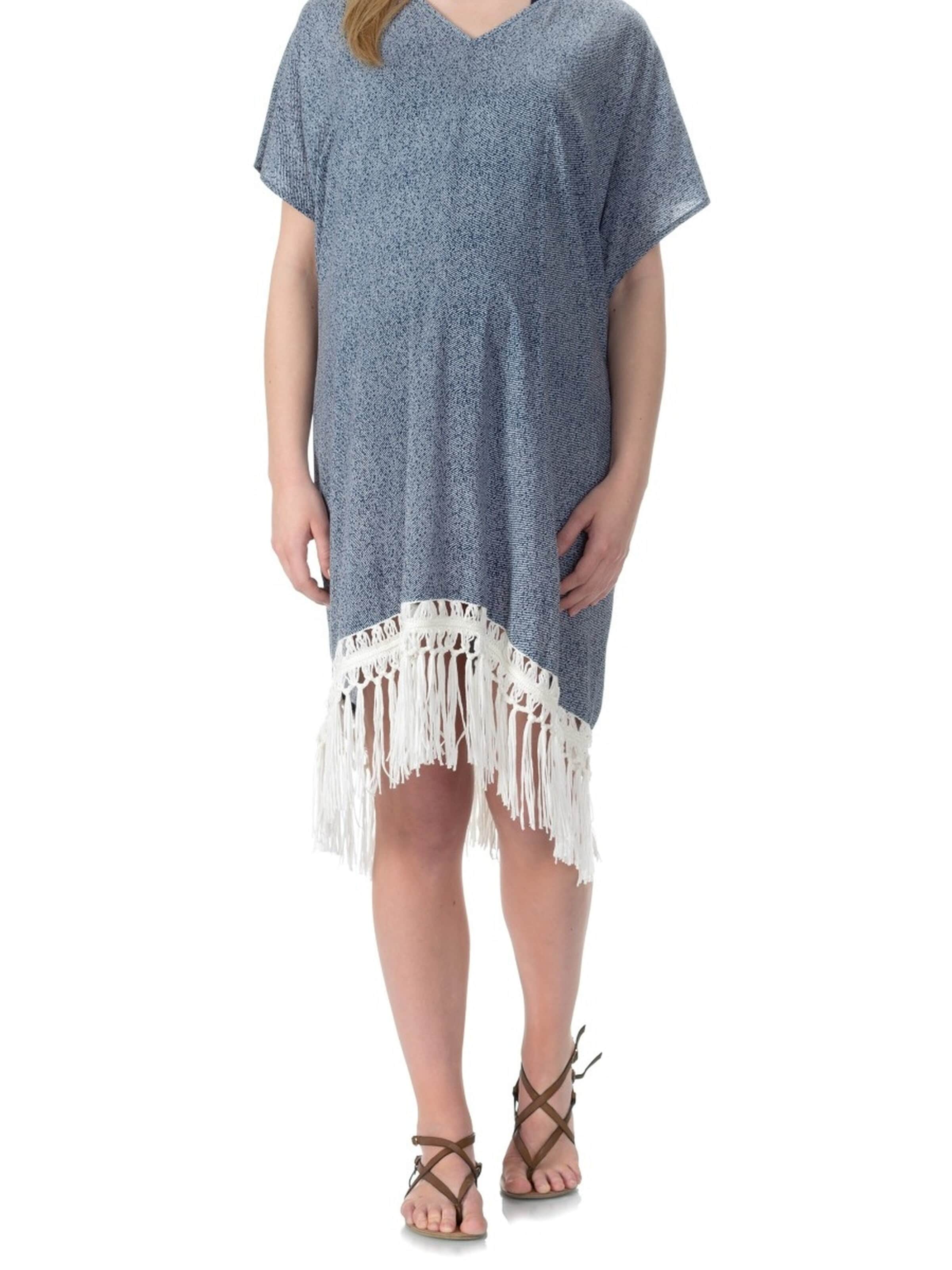 BELLYBUTTON Kleid 'Umstandskleid mit Quasten'‌‌‌‌‌‌ in Blau: Vorderseite