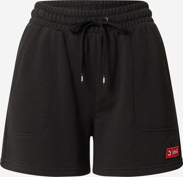 PUMA Regular Pants in Black: front