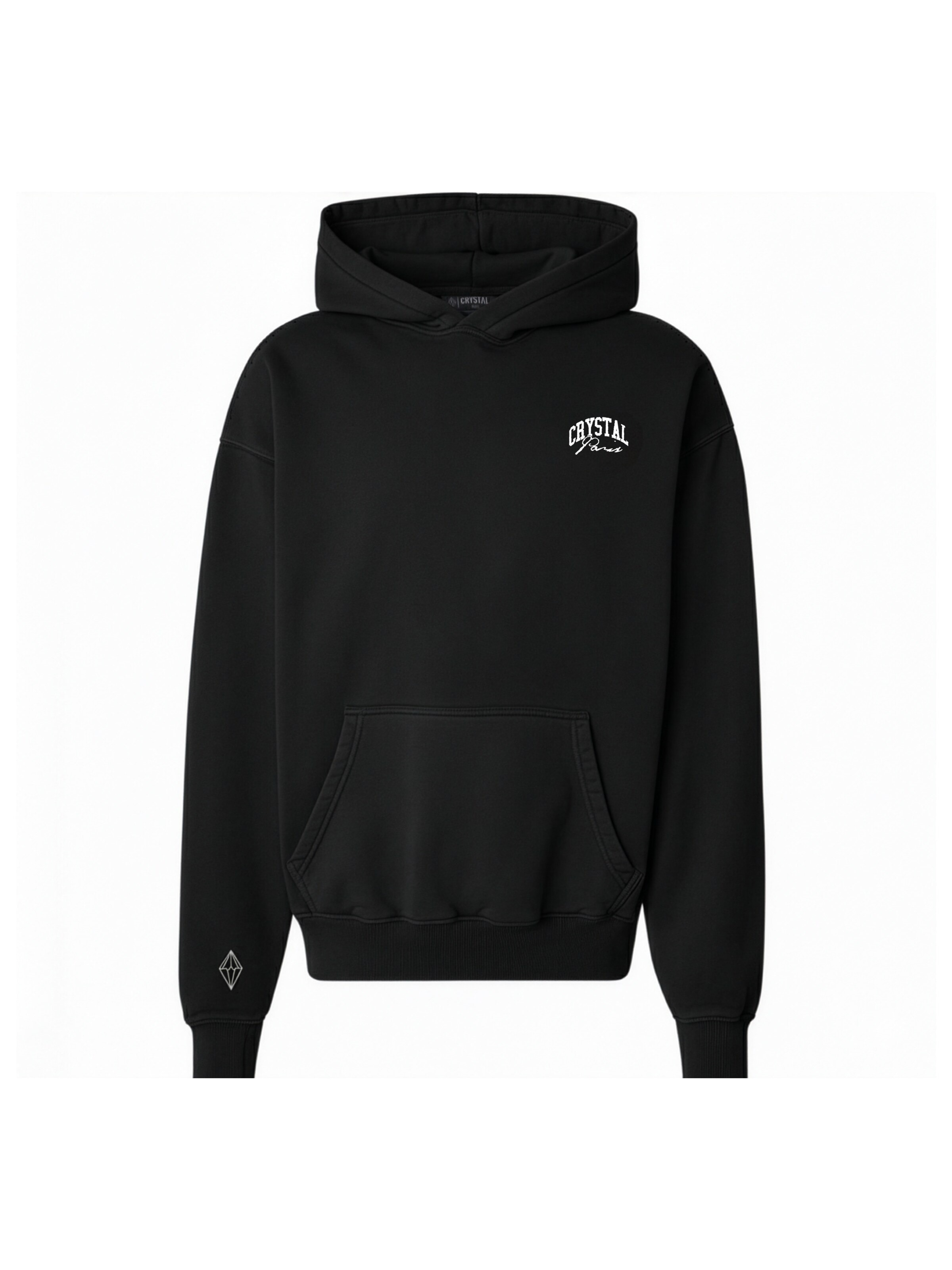 Crystal Paris Sweatshirt 'Nightwolf' in Black: front