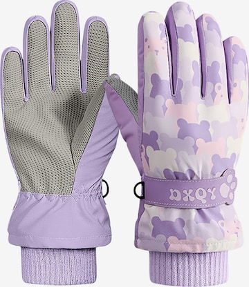 Magicshe Athletic Gloves 'Kinder Skihandschuhe Warm Gefüttert Wasserabweisend' in Purple: front