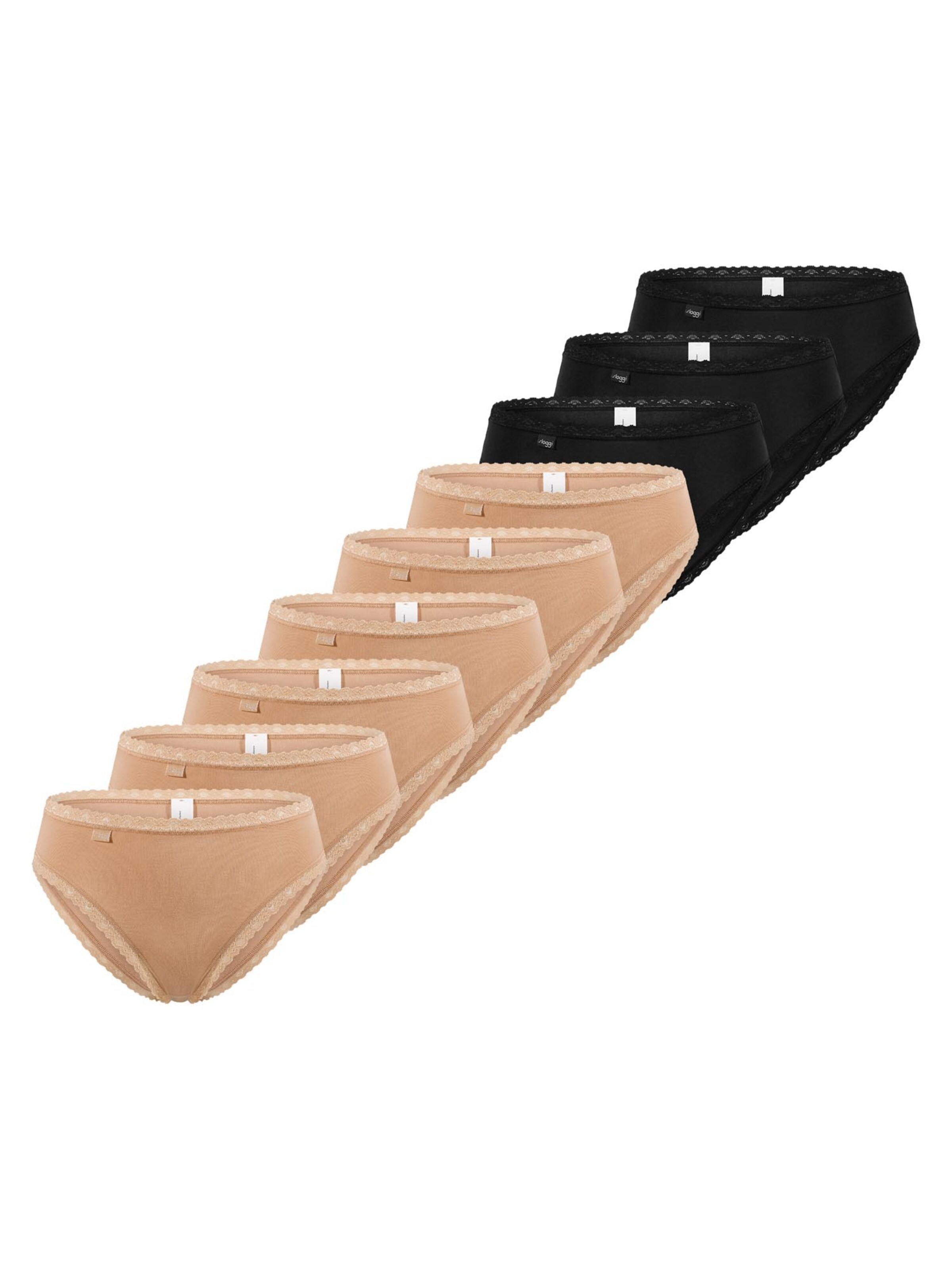 SLOGGI Slip '24/7 Cotton Lace' in Brown: front