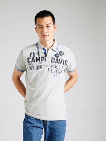CAMP DAVID Poloshirt 'Heli Flight' in Grau: Vorderseite