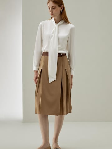 Lilysilk Blouse 'LILYSILK Seidenbluse mit Schleife' in Wit