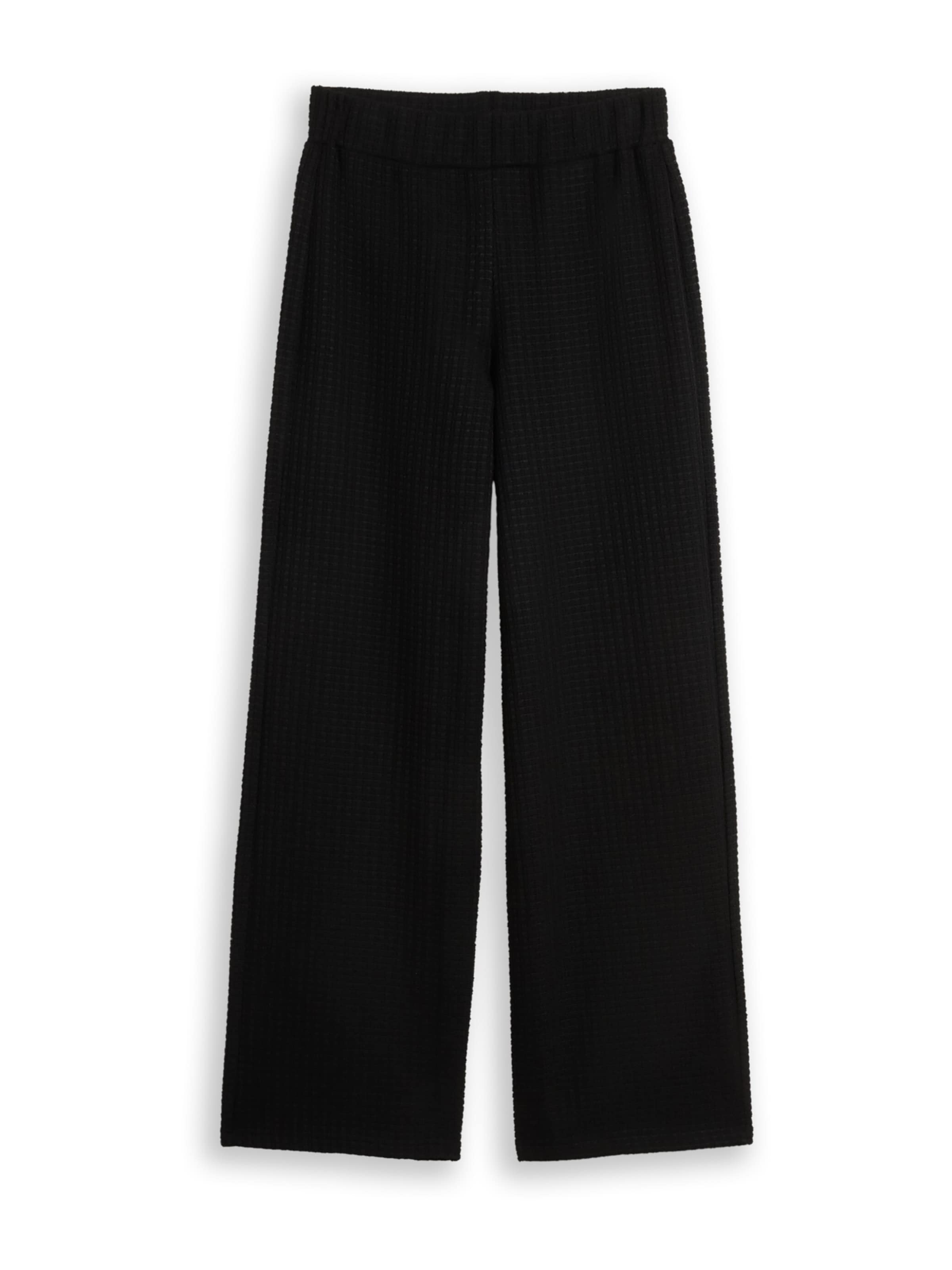 Wide Leg Pantalon TOM TAILOR DENIM en noir : devant