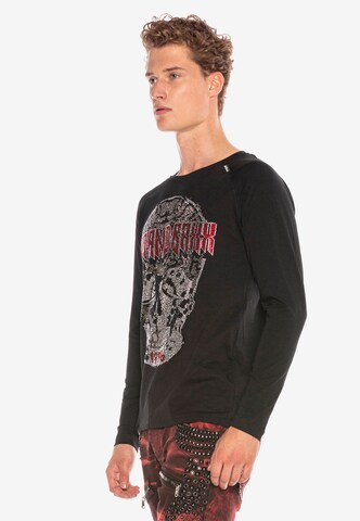 CIPO & BAXX Langarmshirt in Schwarz