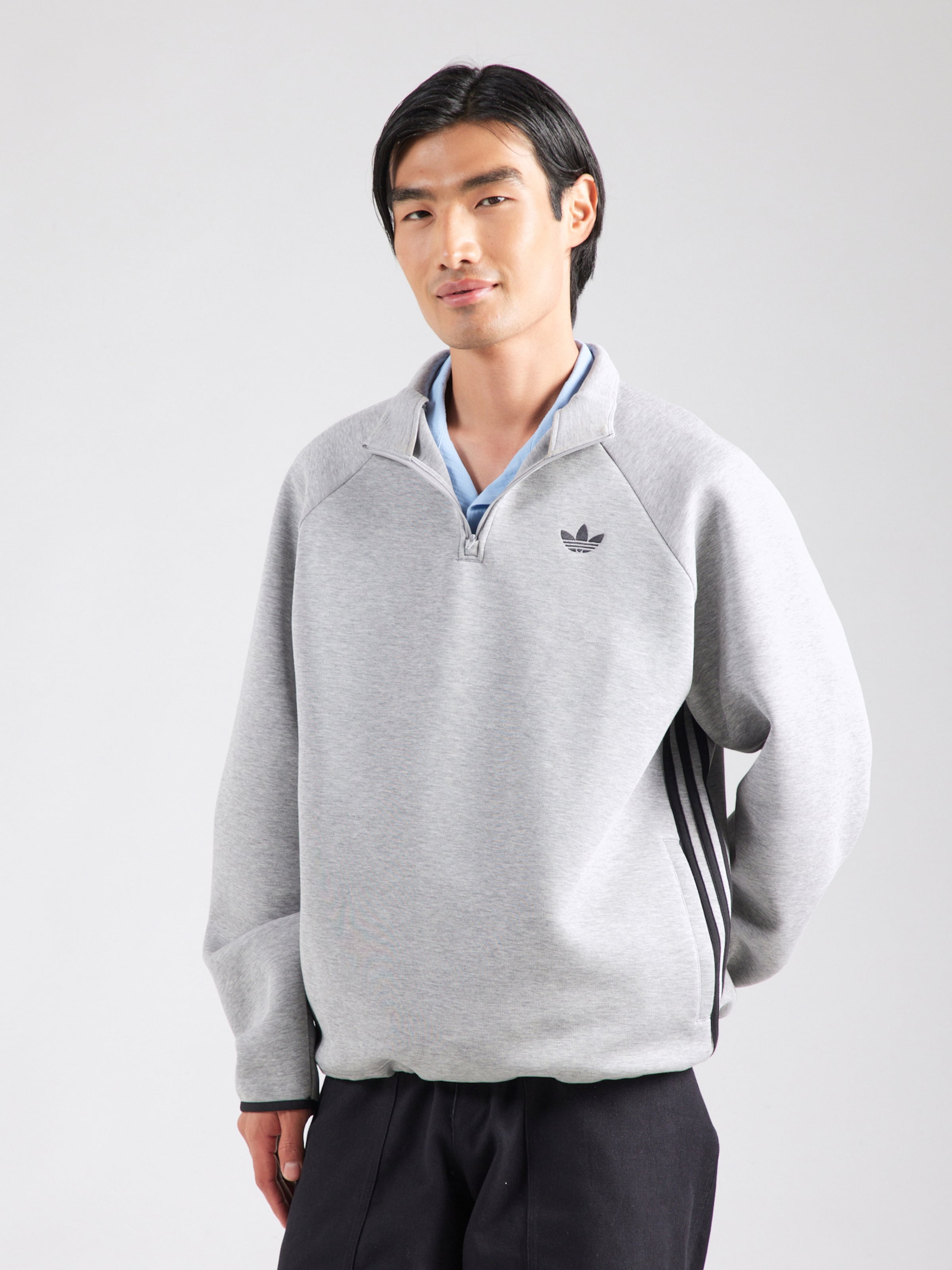 ADIDAS ORIGINALS Sweatshirt 'SPACER DRILL' in Grijs Gemêleerd