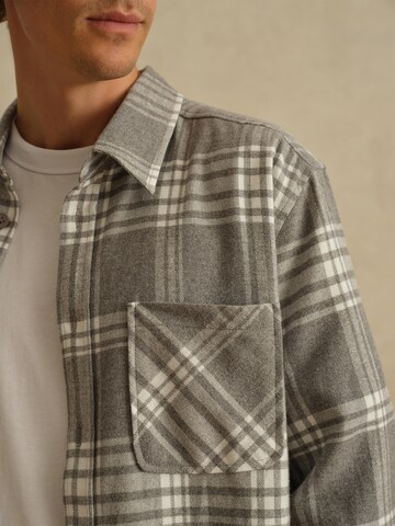 DAN FOX APPAREL Regular fit Button Up Shirt 'Janosch' in Grey