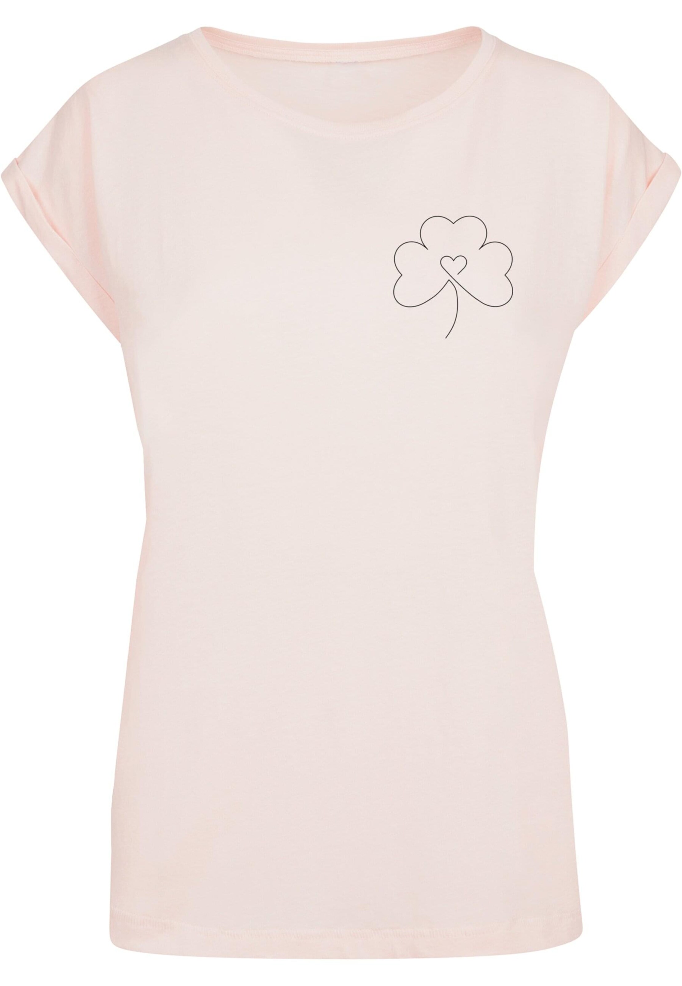 Merchcode Shirt 'Spring - Leaf Clover Flower' in Pink: Vorderseite