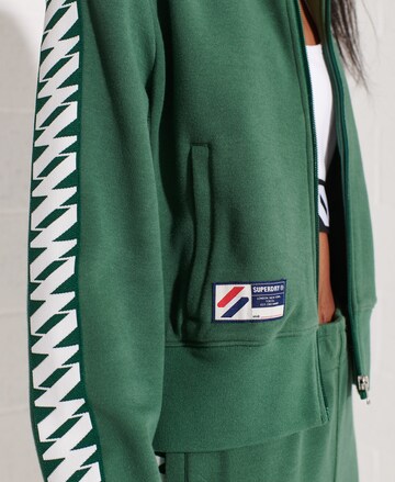 Superdry Zip-Up Hoodie 'Code' in Green