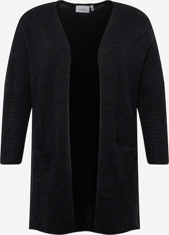 Fransa Curve Knit Cardigan 'Sandy' in Black: front