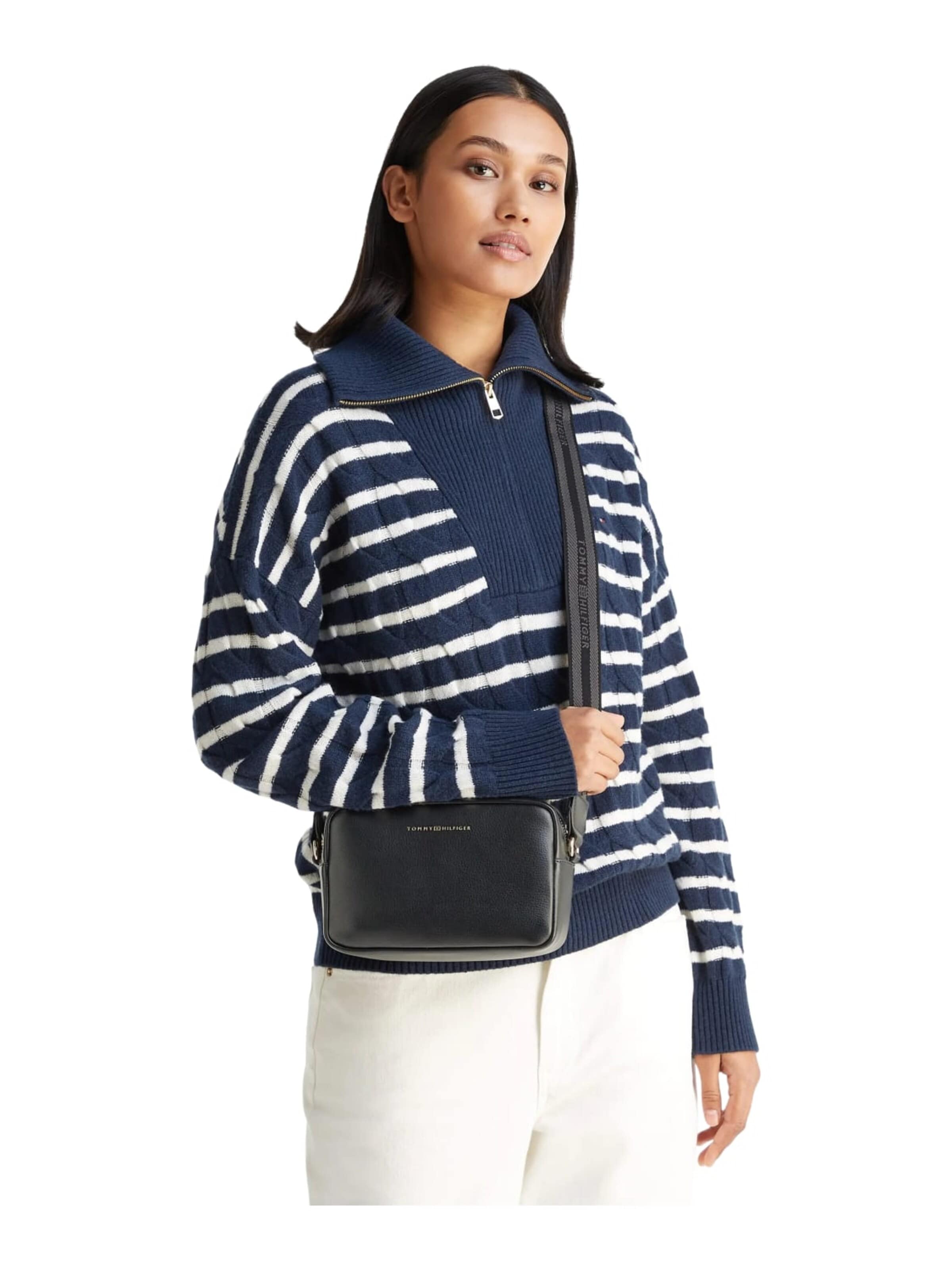 TOMMY HILFIGER Torba na ramię 'Tommy Hilfiger Sac Bandoulière Th Logotape AW0AW17689 Noir' w kolorze czarny: przód