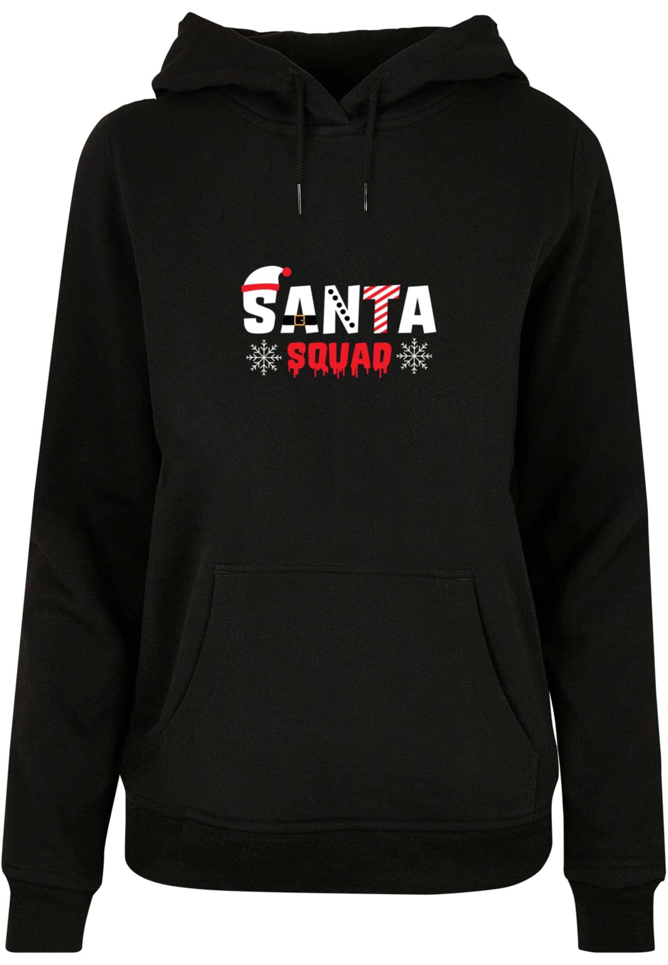 Merchcode Sweatshirt 'Santa Squad' in Zwart: voorkant