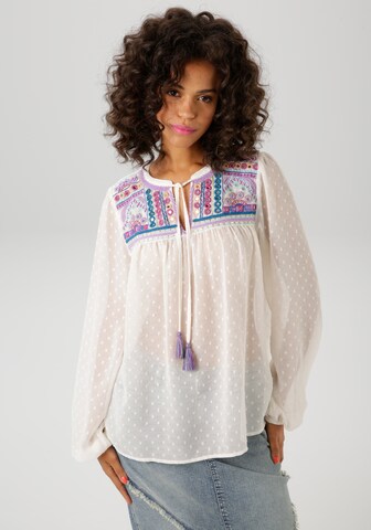 Aniston CASUAL Bluse in Weiß: Vorderseite