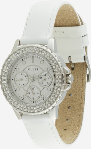 GUESS - Reloj analógico en blanco: frente