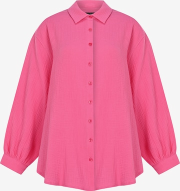 FRESHLIONS Langarmbluse 'Honari' in Pink: Vorderseite