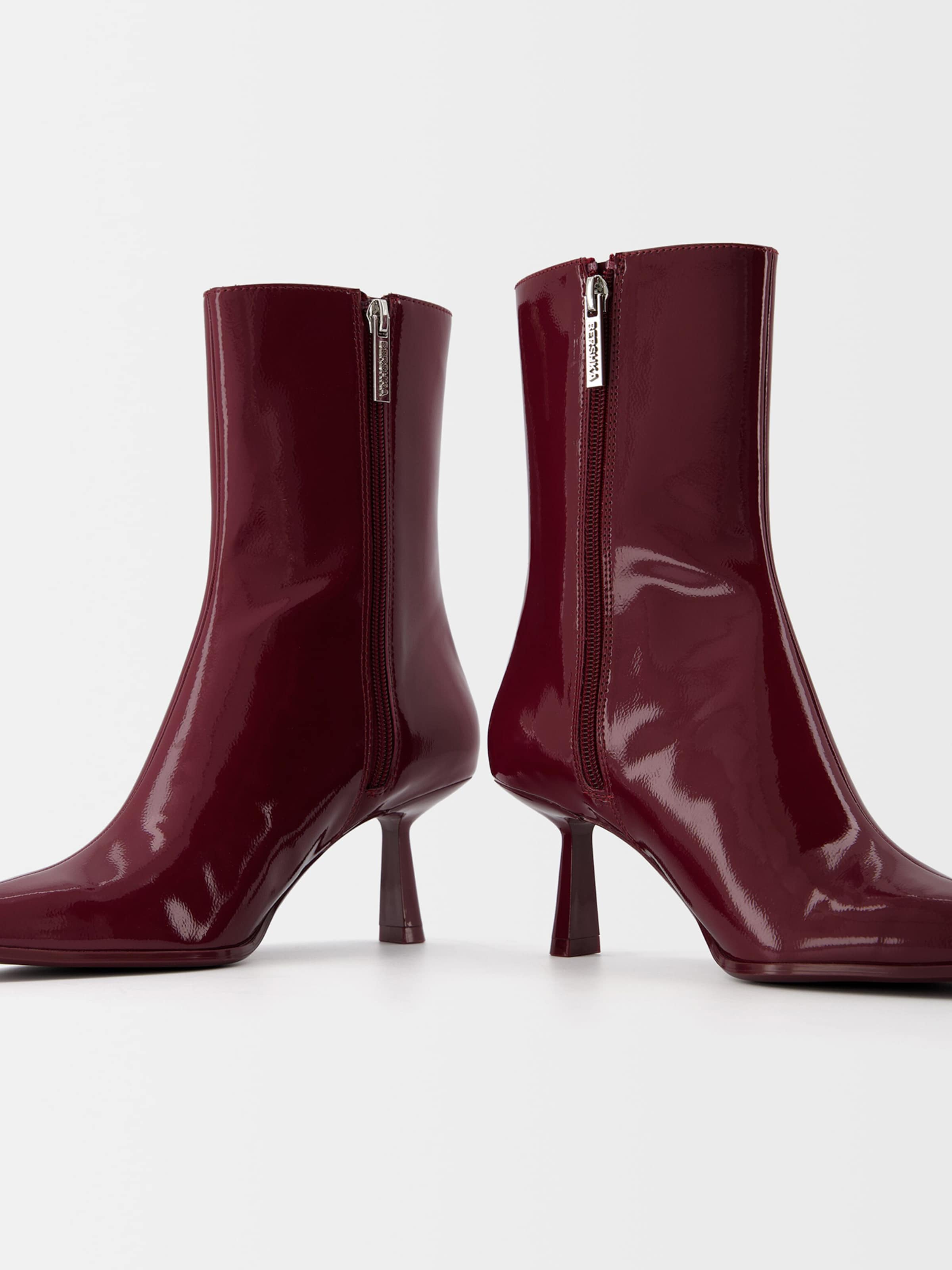 Bershka Stivaletto in Rosso Vino ABOUT YOU