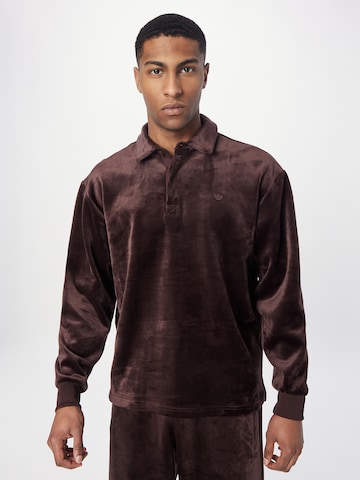 ADIDAS ORIGINALS Sweatshirt 'Premium Essentials+ Velvet' in Grijs: voorkant