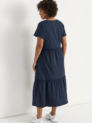 Cellbes of Sweden Kleid aus zerknittertem Baumwolljersey in Blau