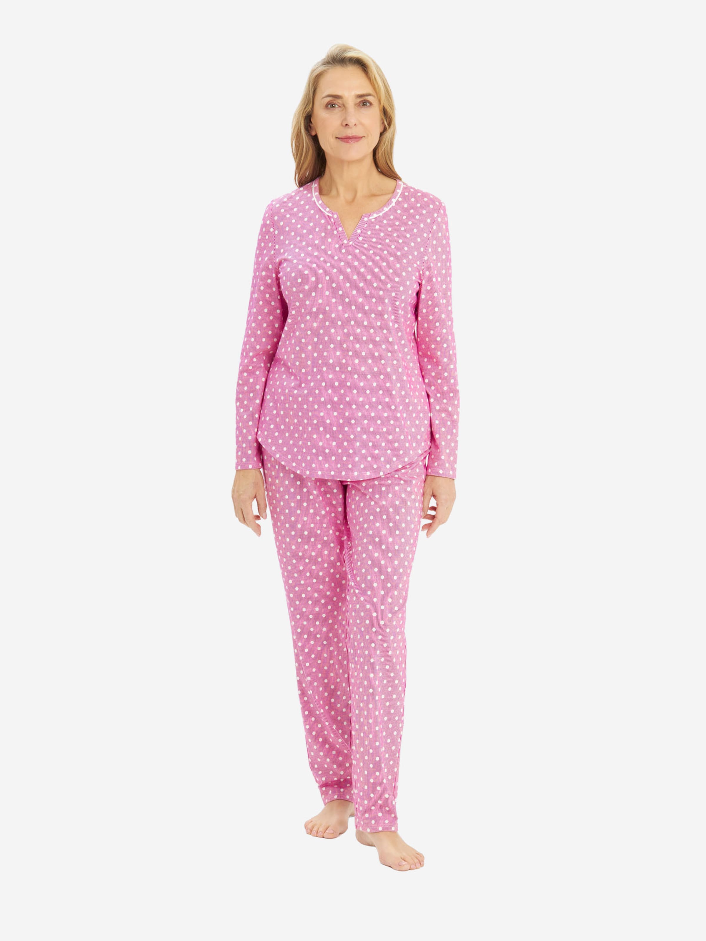 Rösch Pajama ' Mustermix ' in Pink: front