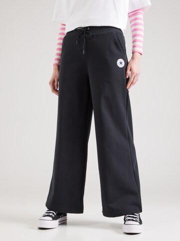 Wide leg Pantaloni de la CONVERSE pe negru: față
