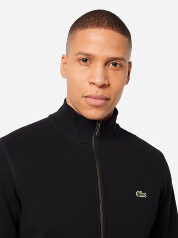 LACOSTE Zip-Up Hoodie in Black