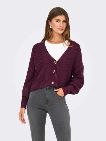 ONLY Gebreid vest 'ONLCAROL' in Lila: voorkant